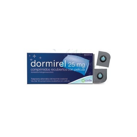 DORMIREL 25 MG COMPRIMIDOS RECUBIERTOS CON PELICULA, 16 COMPRIMIDOS